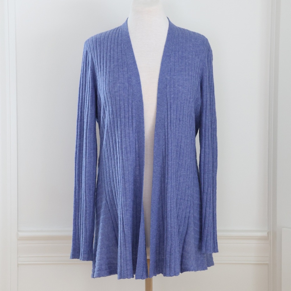 Eileen Fisher Open Front Cardigan Wool Alpaca Blend Lightweight Soft Size Medium